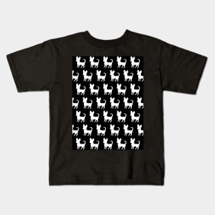 Chihuahua silhouette print (large) black and white Kids T-Shirt